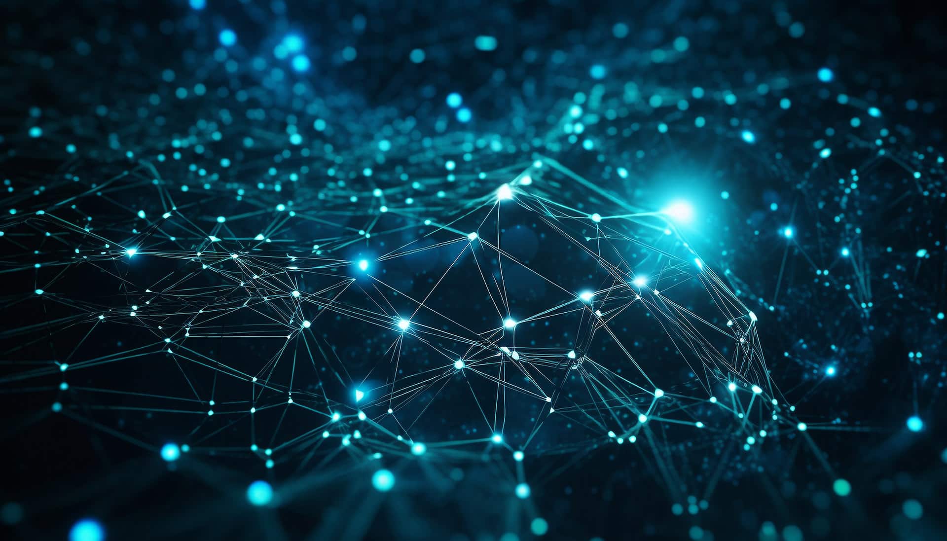 Futuristic geometric shapes connect for modern abstract design generated by artificial intelligence